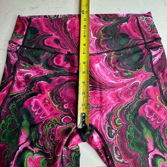 Fyounce Leggings Sz X-Large (10) Tie Dye Pink & Green Psychedelic Water Ripple - Picture 11 of 13